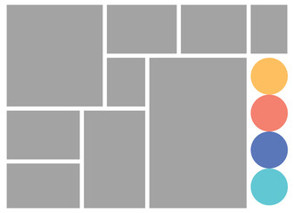 Template photo collage vector illustration photography album