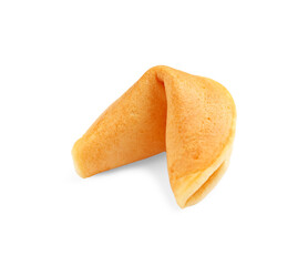 Tasty traditional fortune cookie isolated on white