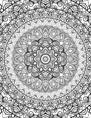 Full Page Mandala Letter Size for Coloring Pages Mandala, Adult, Kids, Lined Pages inspired by Islam Arabic Pakistan Indian. For Publishing Use ADULT Mandala Relaxing Coloring Pages Print