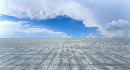 Empty square platform and sky cloud background