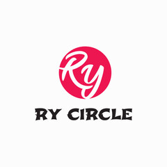 RY Letter circle logo vector image