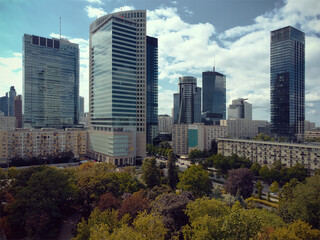 Fototapeta premium City skyscrapers in Warsaw