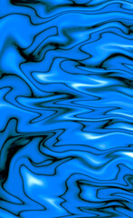 Obraz premium Illustration of gradient blue color chaotic flowing liquid for abstract backdrop
