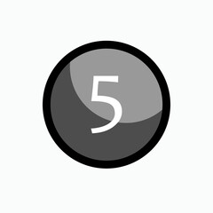 No 5 Icon. Number Five Symbol - Vector. 