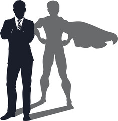 Superhero Shadow Businessman