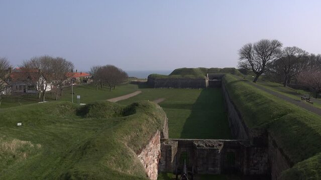 Berwick upon Tweed roman ruins and tourist boarder crossing to Scotland in ancient times last town in England UK 4K