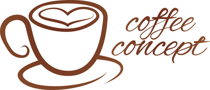Coffe Cup Heart Love Concept