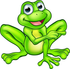 Cartoon Frog Pointing