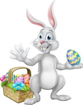 Easter Egg Hunt Bunny Rabbit Cartoon