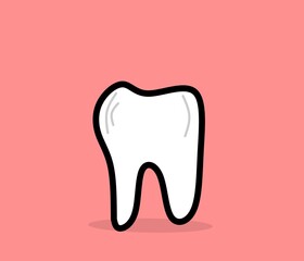 simple white teeth illustration on a soft colored background perfect for your design assets or health and business visualization