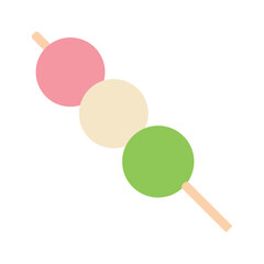 Dango Japanese sweet dumpling dessert stick emoji vector