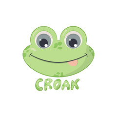 Vector frog with the inscription croak