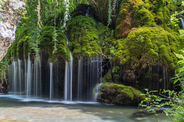 The scenic waterfalls Cascate Capelli di Venere at Cilento National Park, Casaletto Spartano, Campania, Italy.