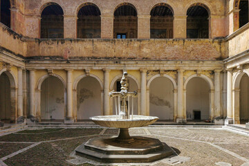 A cloister of the Certosa di Padula, Campania, Italy
