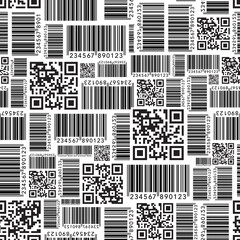 Barcode style seamless pattern background