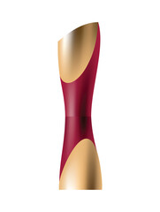 Makeup cosmetic package. Isolated beauty product and facial decorative cosmetic tool. Blank template of container for lipstick