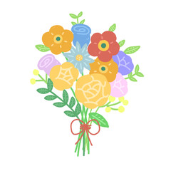 Colorful Flower Bouquet Illustration