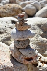 Montículo de piedras, cairn o fita.