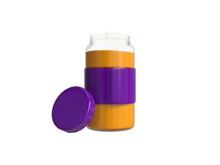 Fruit juice bottle icon isolated 3d render illustration