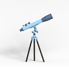 Telescope Icon Isolated 3d render Illustration - obrazy, fototapety, plakaty