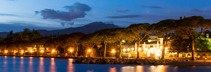 blue hour in the harbour of lazise