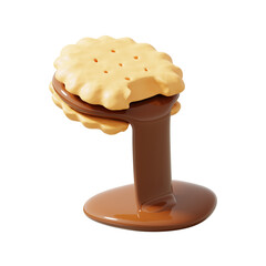 Chocolate biscuit icon isolated 3d render Illustration