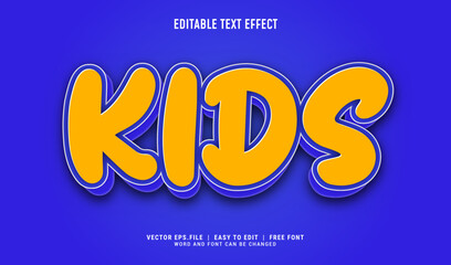 Kids editable text effect modern style