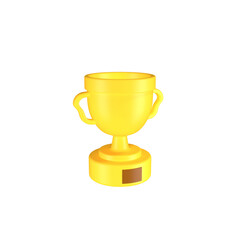 Trophy cup Icon Isolated 3d render Illustration