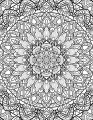 Full Page Mandala Letter Size for Coloring Pages Mandala, Adult, Kids, Lined Pages inspired by Islam Arabic Pakistan Indian. For Publishing Use ADULT Mandala Relaxing Coloring Pages Print