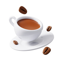 Coffee cup Icon Isolated 3d Render Illustration