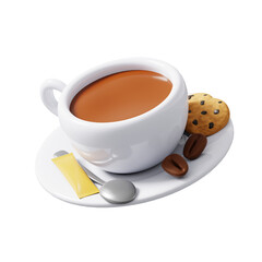 Coffee cup Icon Isolated 3d Render Illustration