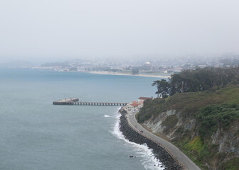 view of the river in the fog