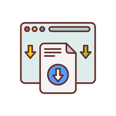 Download icon in vector. Logotype
