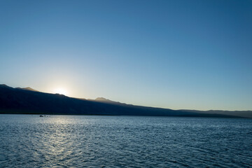 sunset over mono lake