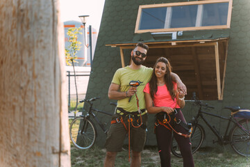 Climbing instructors in an adventure