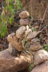 The stones arranged in a certain height create a work of art.