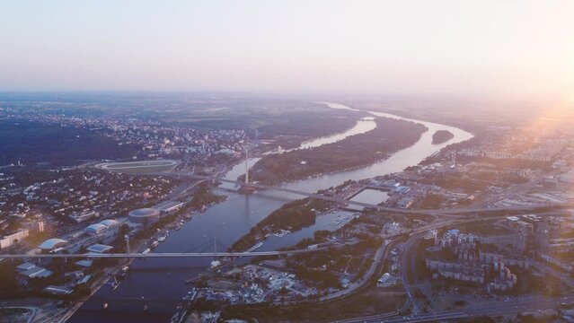 Aerial view of Belgrade, capital of Serbia.	
