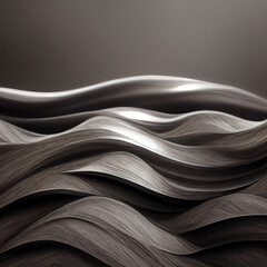Abstract images of waves of hair, Digital art