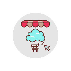 Cloud Shopping icon in vector. Logotype
