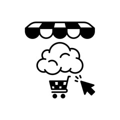Cloud Shopping icon in vector. Logotype