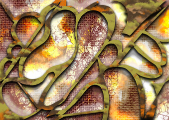 "Inspiration, afflatus" Illustration 
abstract background with painting