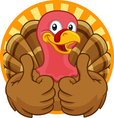 Turkey Thanksgiving or Christmas Cartoon Character