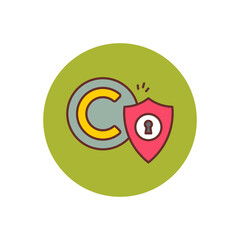 Copyright Protection icon in vector. Logotype