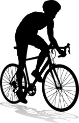 Obraz premium Bike and Bicyclist Silhouette