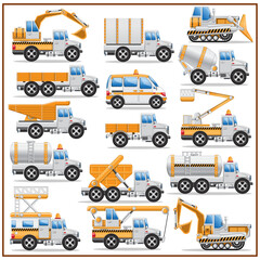 Construction machinery. Isolated on white background. Vector illustration.