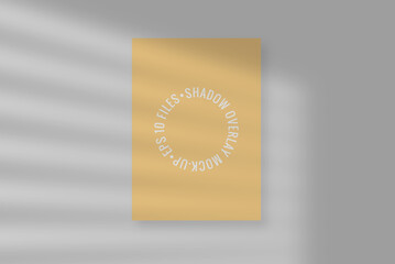Shadows overlay effects mock up with window frame. Paper mockup with realistic shadows overlays on beige background.