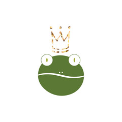 Queen frog logo vector icon. King toad.