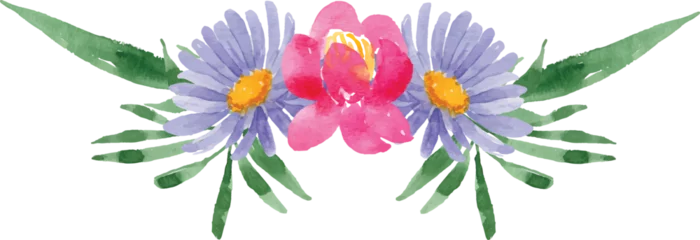 Foto op Plexiglas Beautiful Flower Watercolor © Rizka