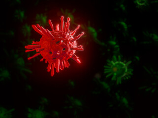 Coronavirus background 3D rendering image, for coronavirus, COVID-19, 2019-nCov prevention presentation concept.