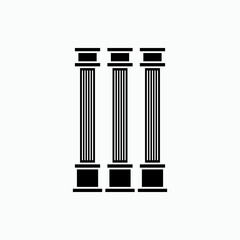 Pillars Icon. Column Sign. Ancient Structures or Architecture Symbol - Vector.